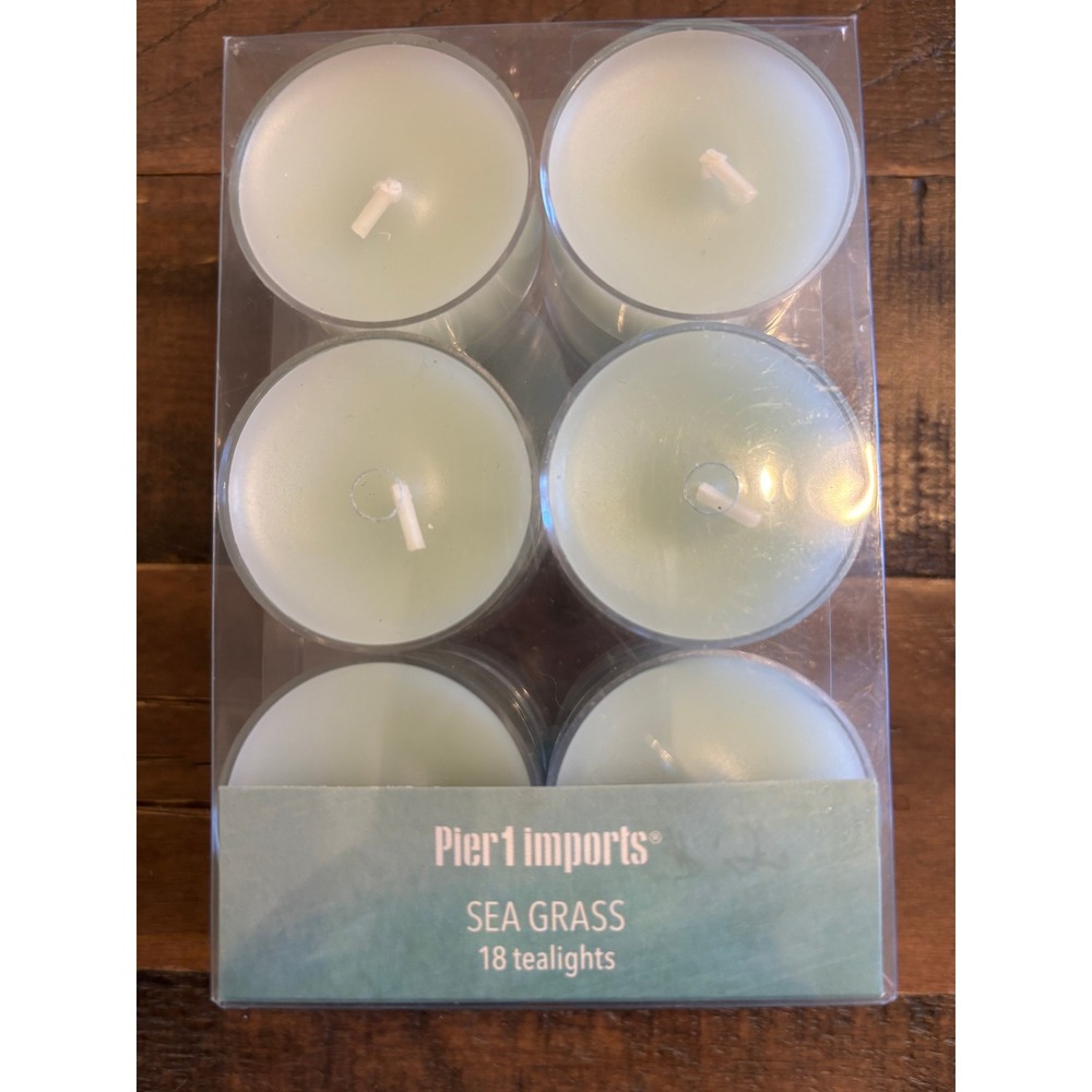Pier 1 Imports Sea Grass Tealights Unisex 17 Pack Green Scented Coastal Candles
